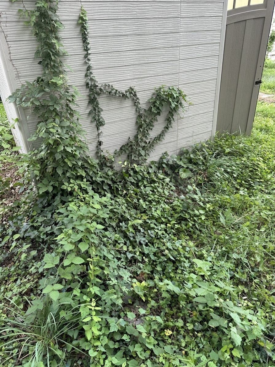 Fence line clear after yard debris removal — Alexandria VA