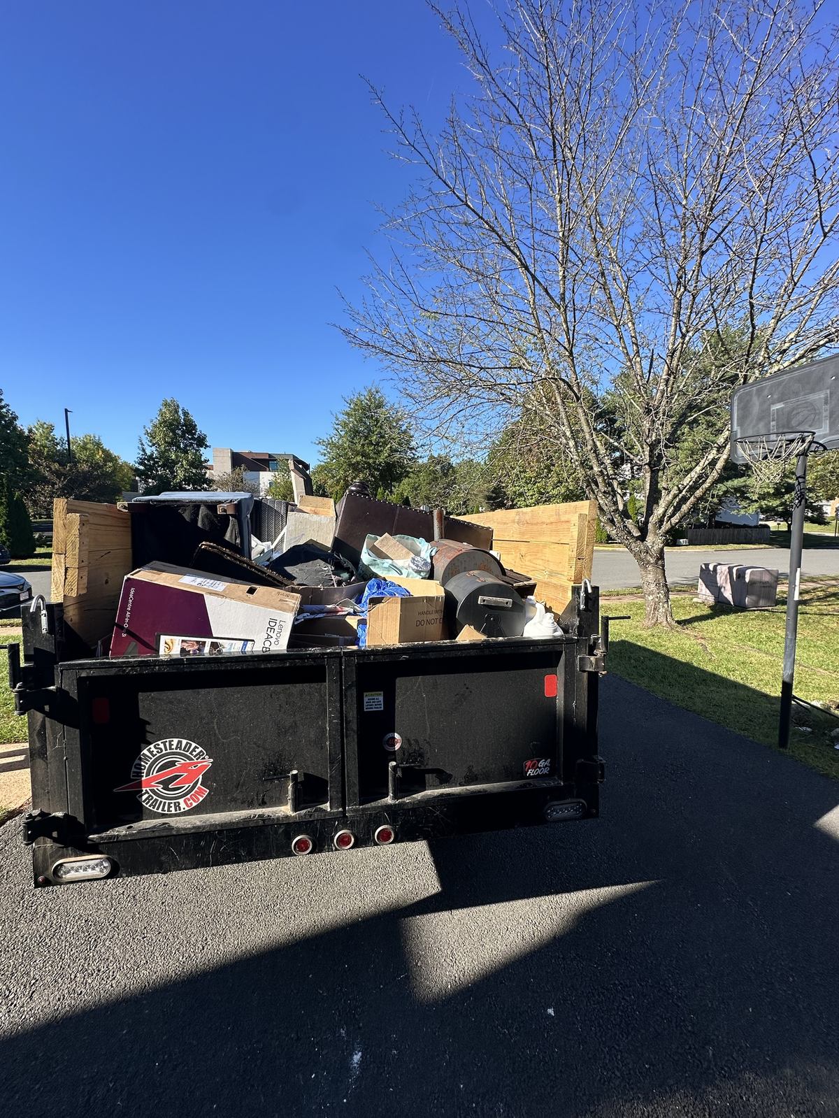 Trailer loaded with garage cleanout debris — Leesburg, VA