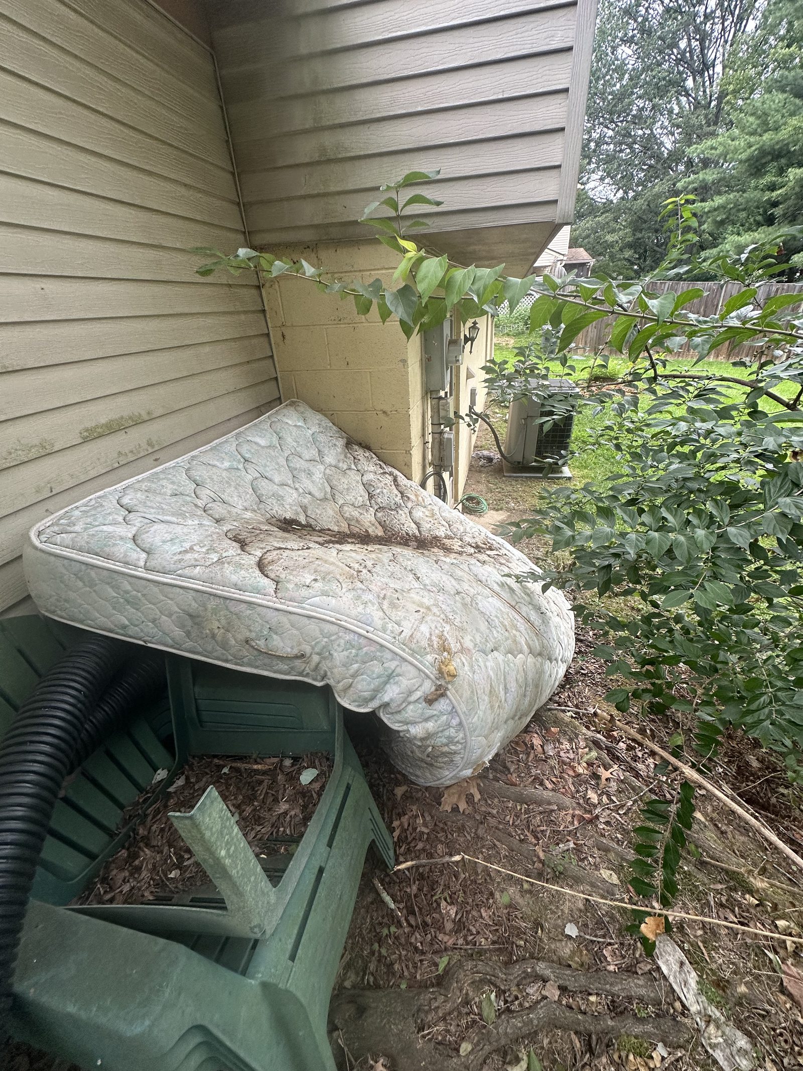 Mattress and box spring ready for scheduled removal — Herndon, VA