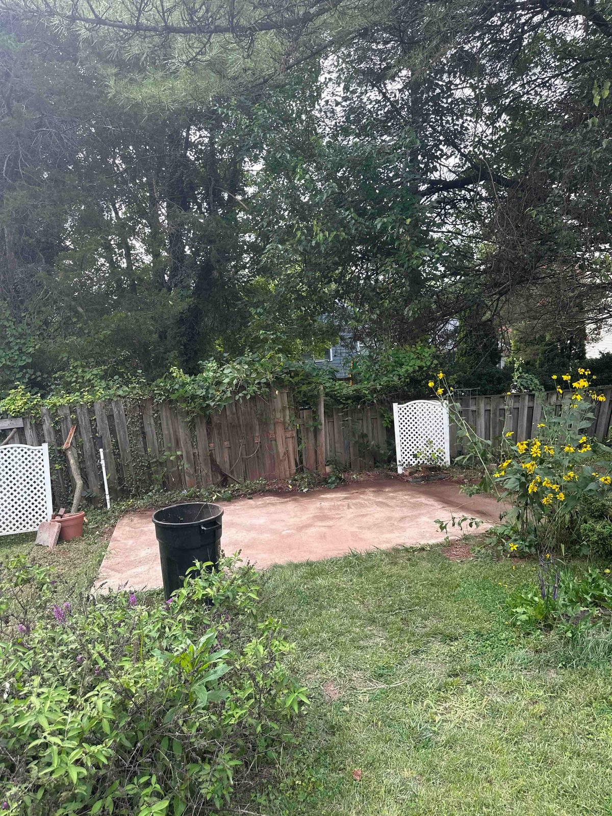 After shed demolition — clean slab Herndon VA