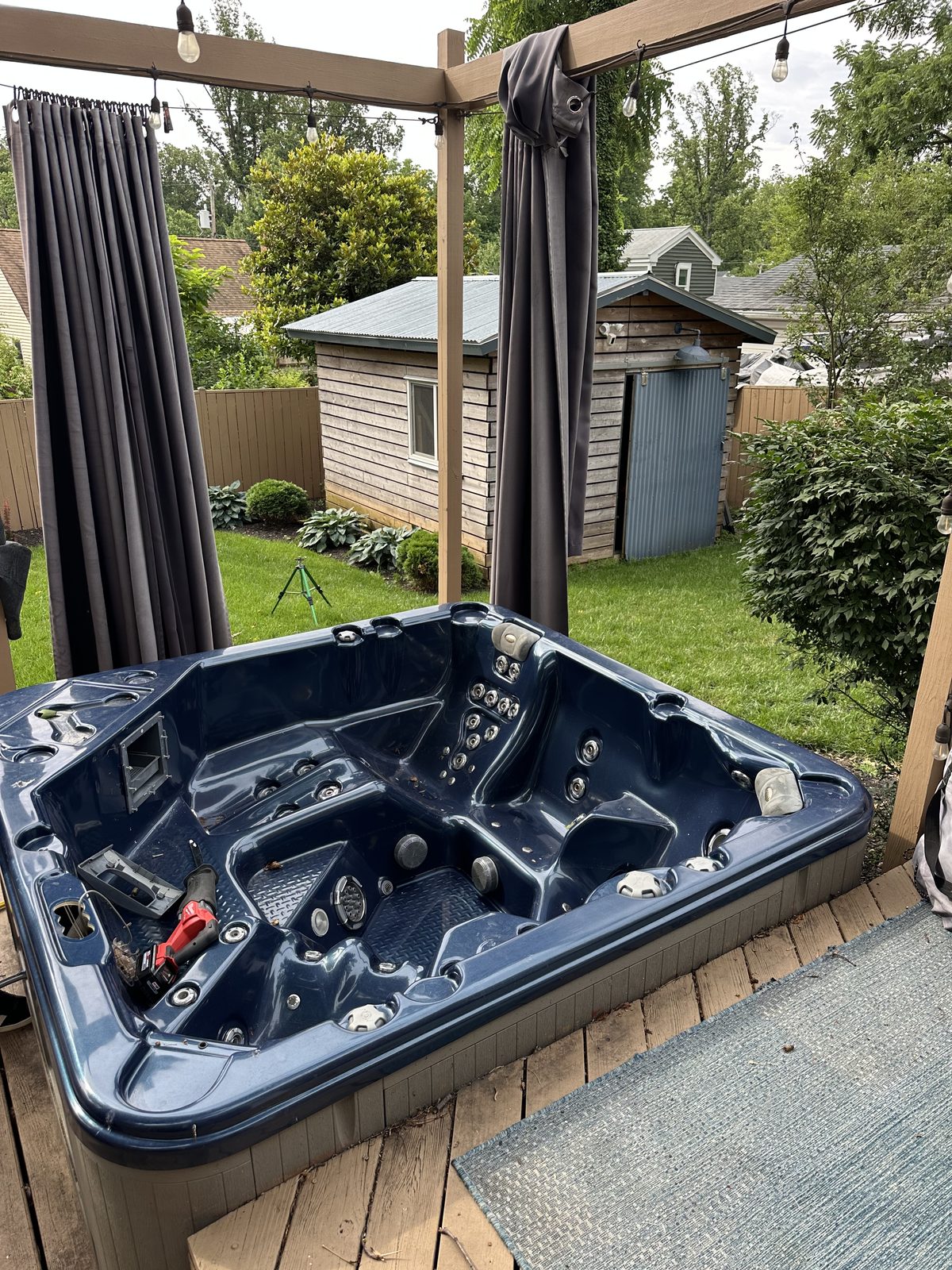 Cutting down hot tub for removal — DMV Go Junk