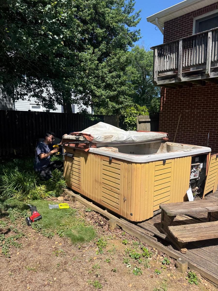 Hot tub disassembly Northern Virginia DMV Go Junk