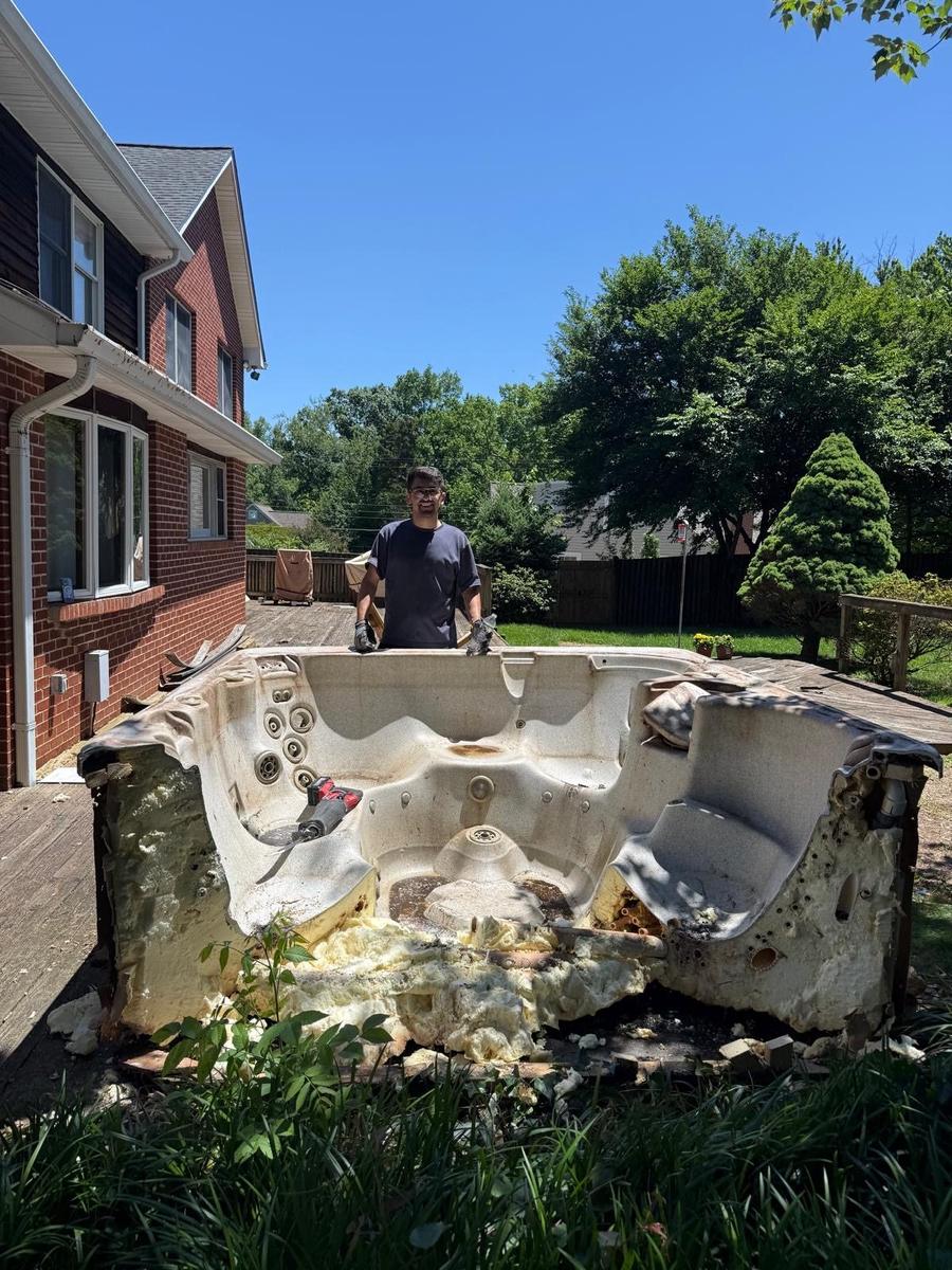 Hot tub removal by DMV Go Junk — Northern Virginia