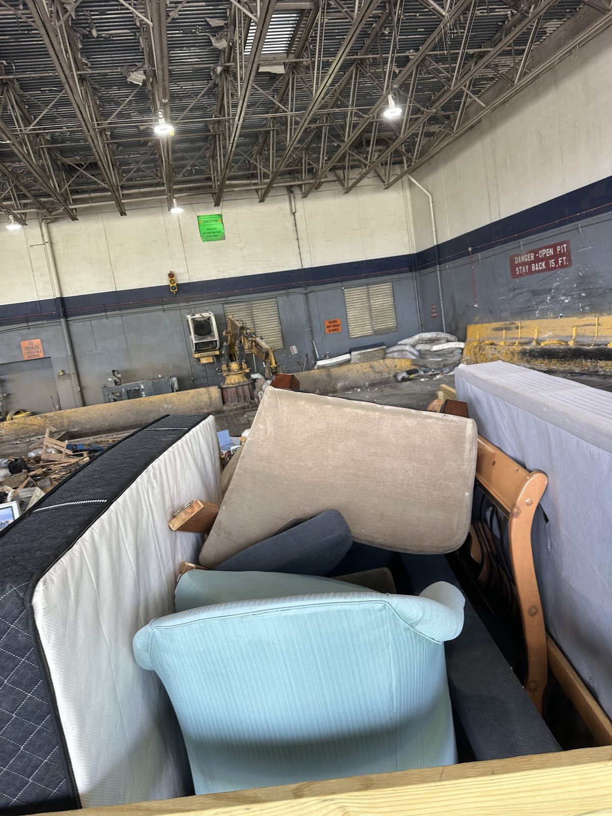 Full trailer at transfer station after Leesburg storage cleanout — DMV Go Junk