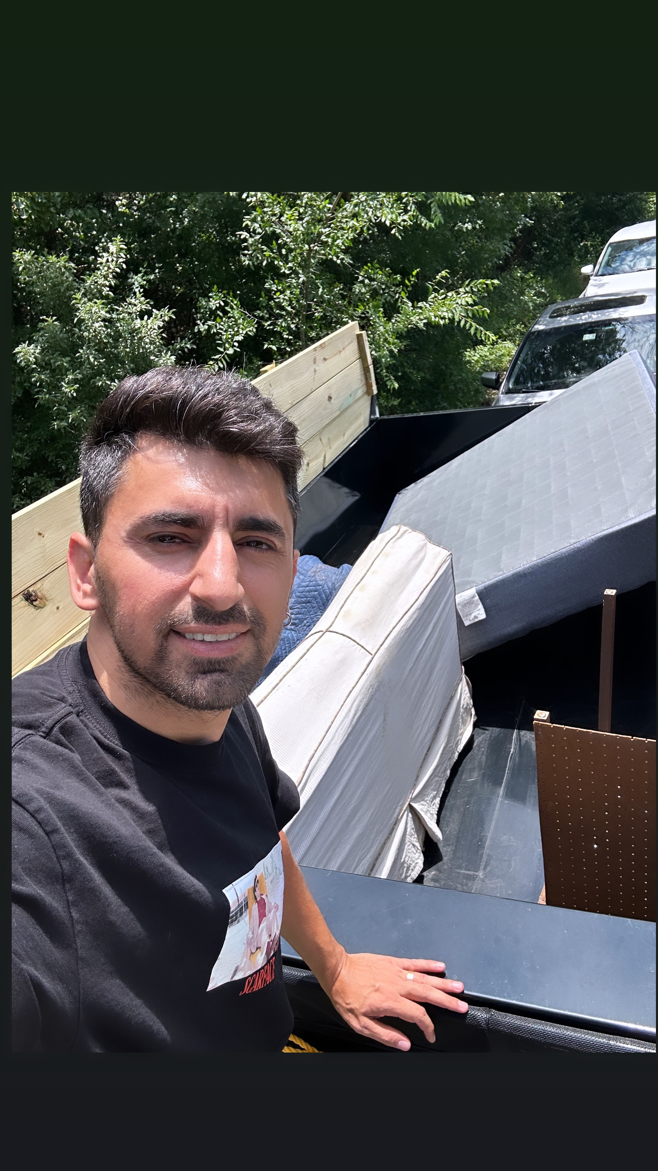 Matt DMV Go Junk owner with loaded trailer - furniture removal Northern Virginia