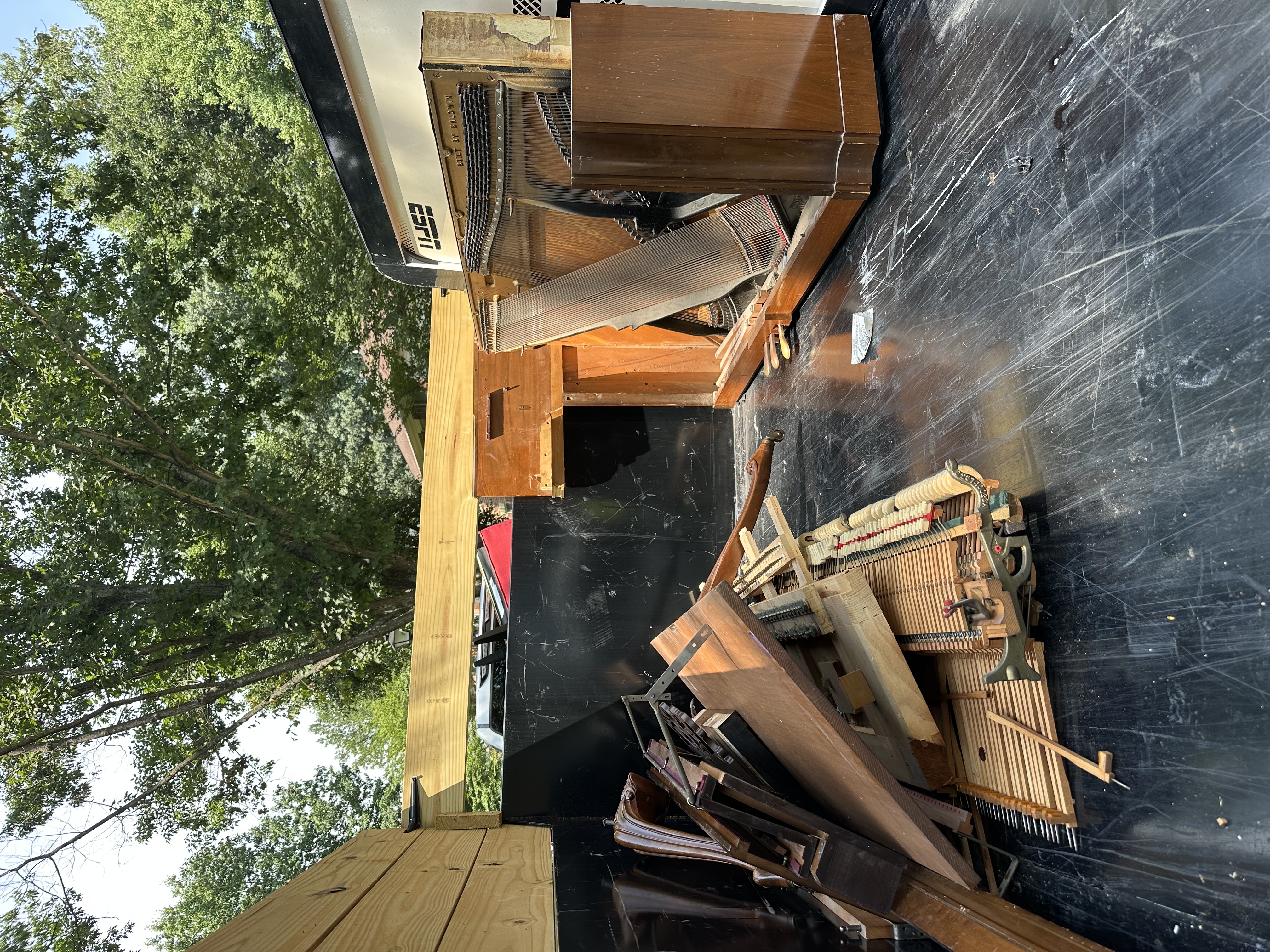 Disassembled piano loaded in trailer — Chevy Chase, MD