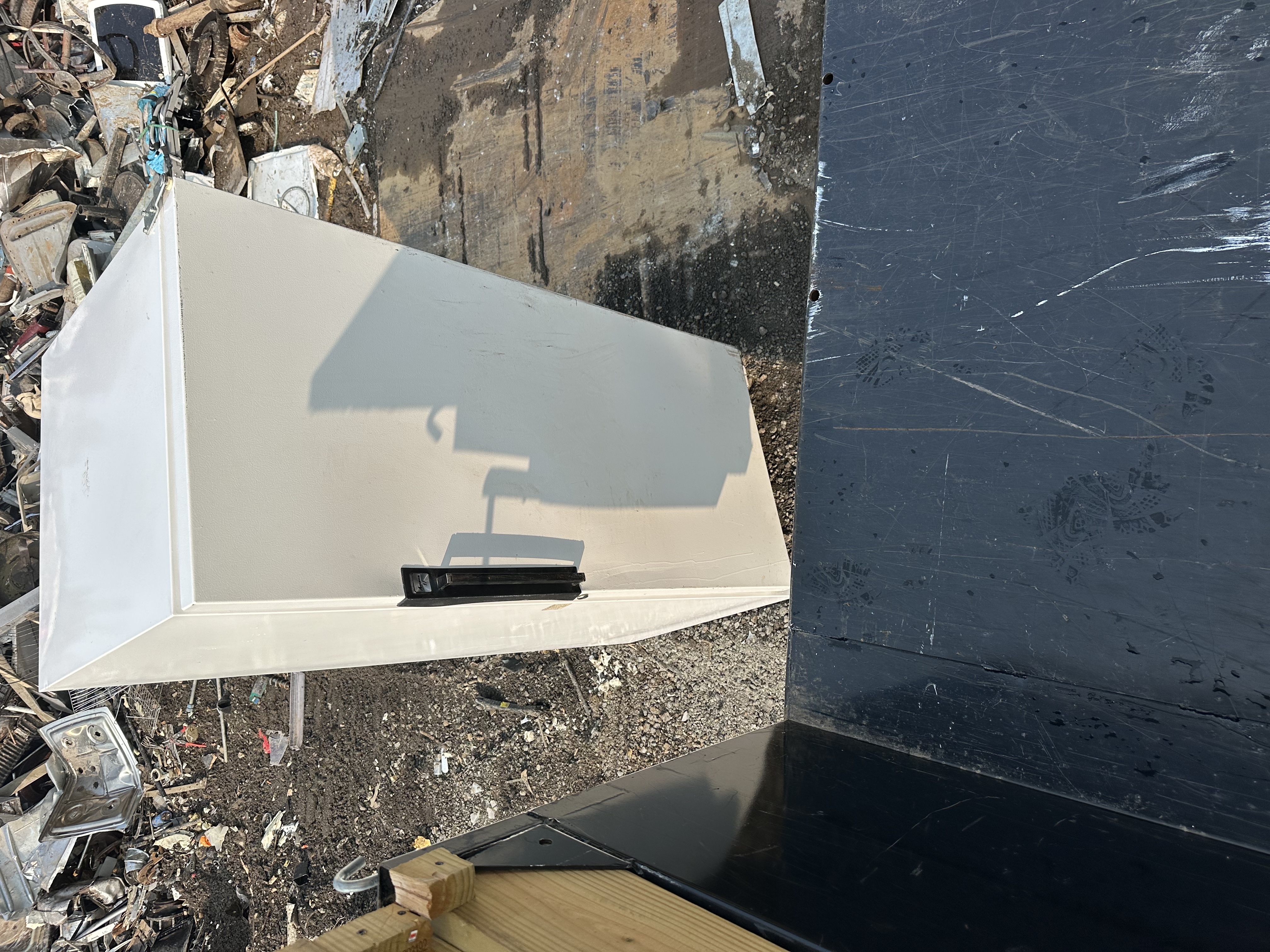 Refrigerator dropped off at certified scrap and recycling facility