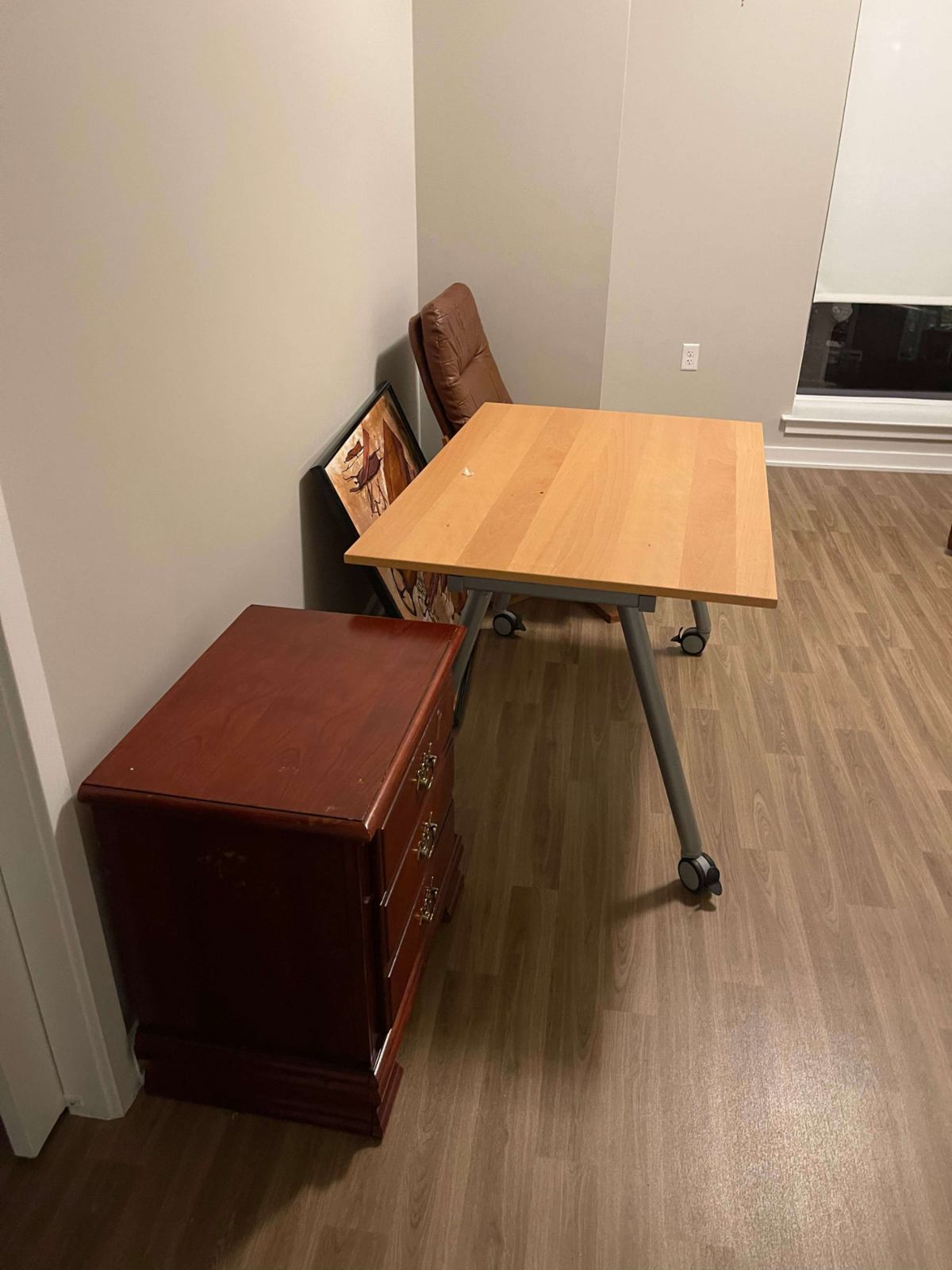 Desk, dresser, and chair before senior living room cleanout — Herndon, VA