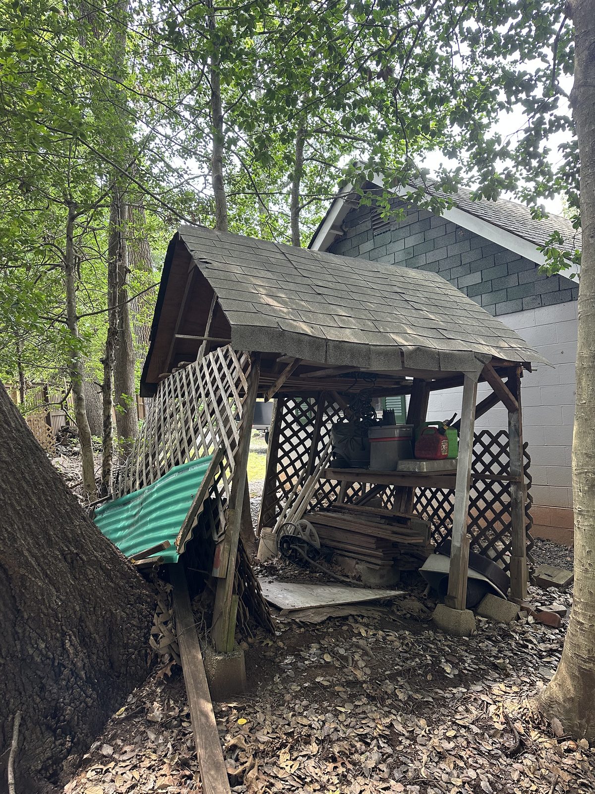 Old handbuilt shed before demolition — Fairfax, VA